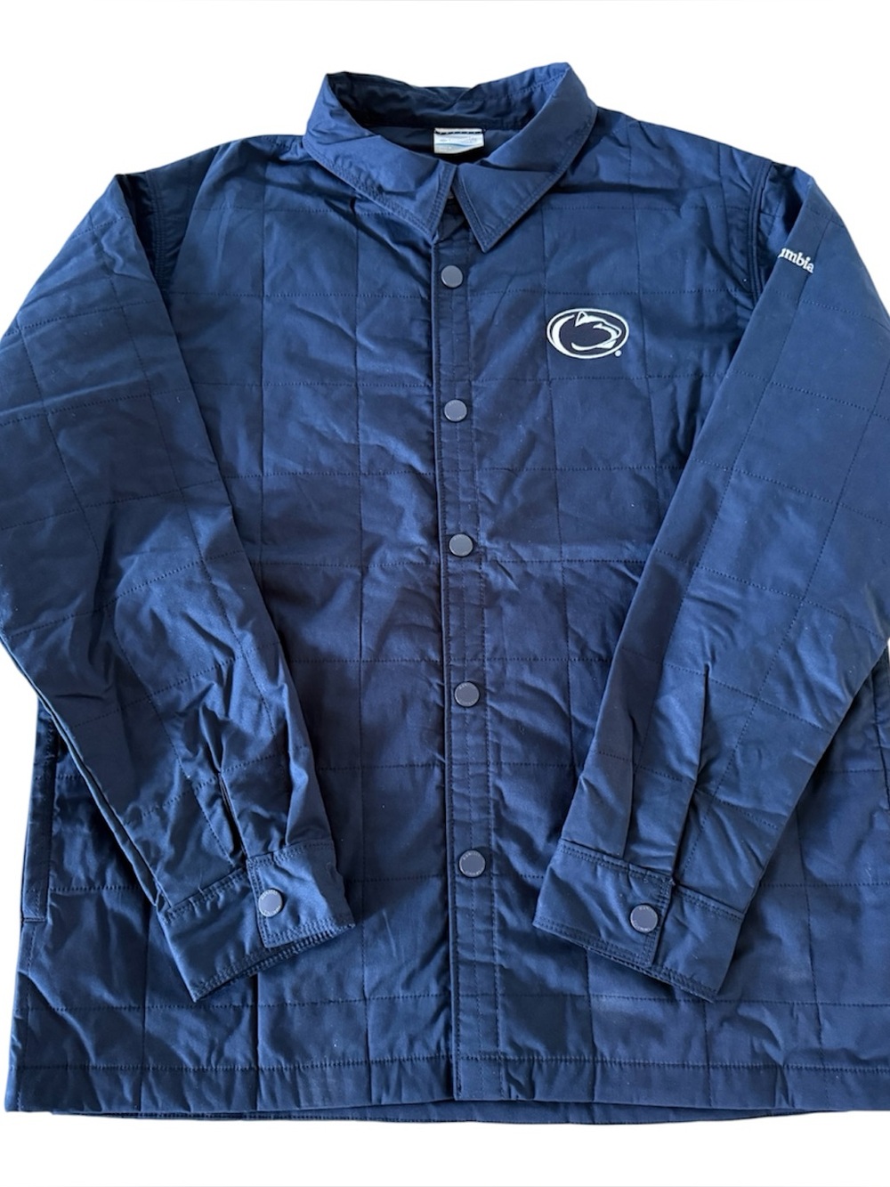 Penn State Columbia Collegiate Campus Roam Quilted Shirt Blue Jacket Men’s Large